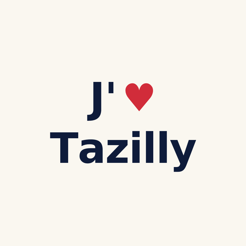 Tasse personnalisée Tazilly — design J'aime Tazilly