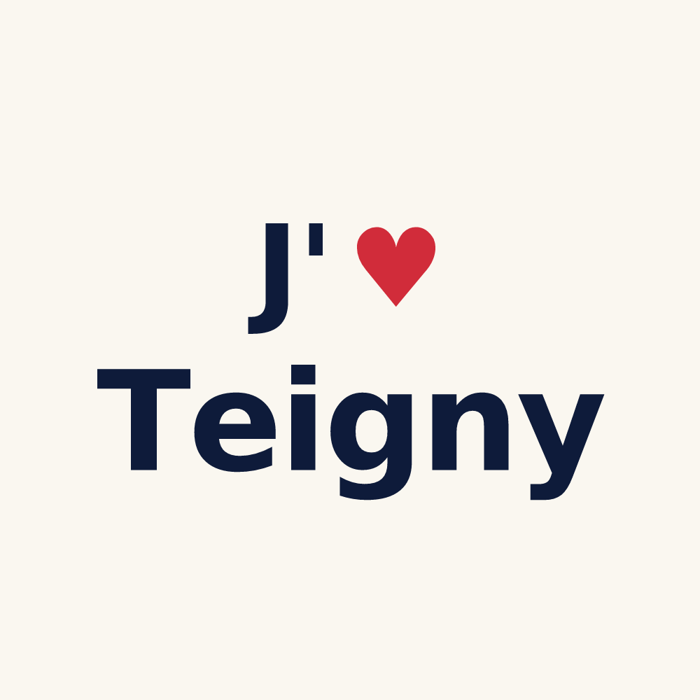 Tasse personnalisée Teigny — design J'aime Teigny