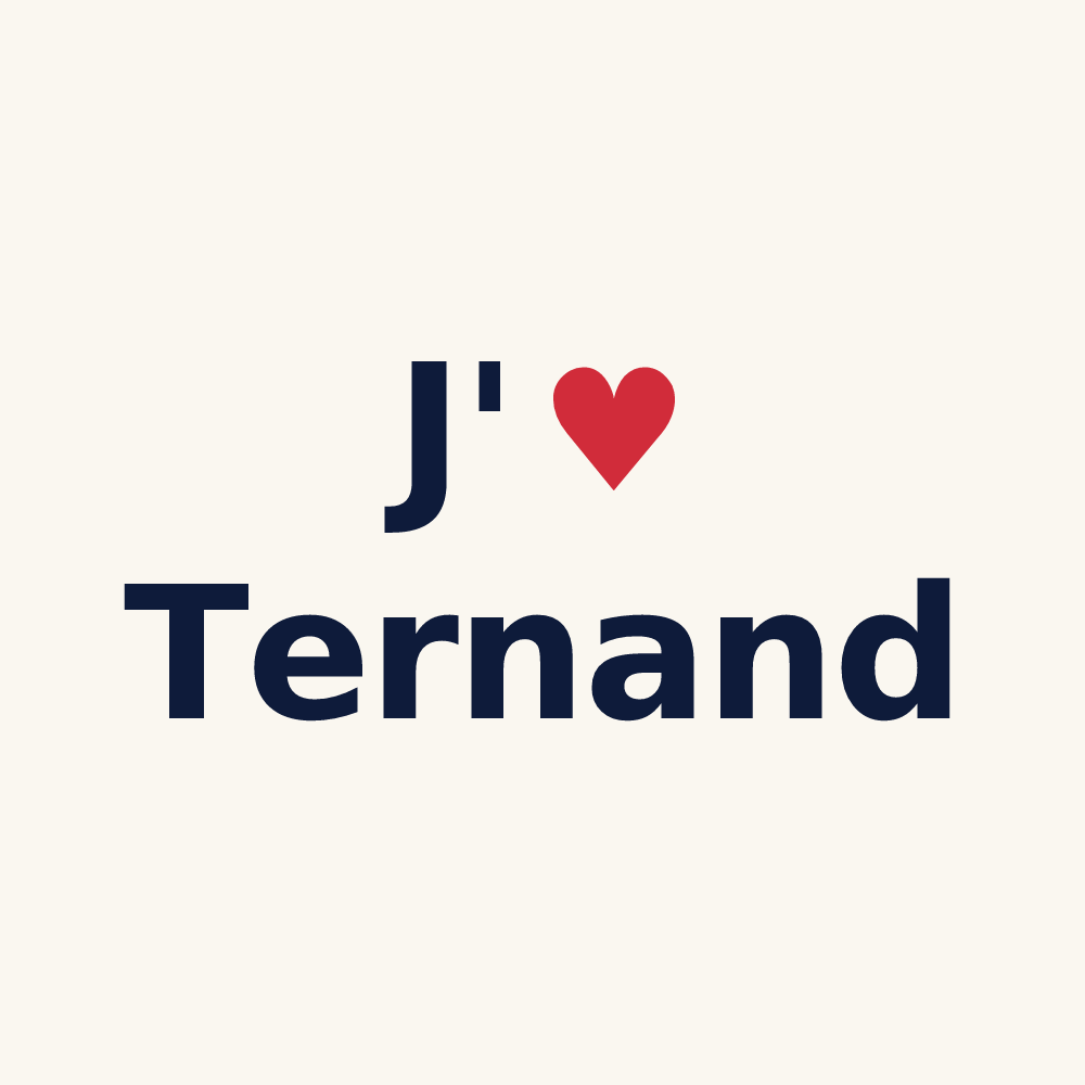 Tasse personnalisée Ternand — design J'aime Ternand
