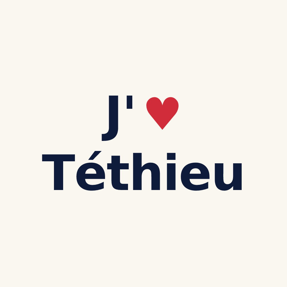 Tasse personnalisée Téthieu — design J'aime Téthieu