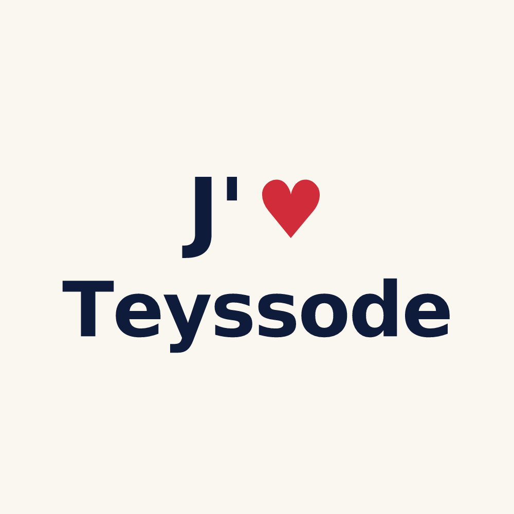 Tasse personnalisée Teyssode — design J'aime Teyssode