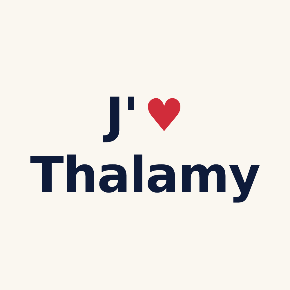 Tasse personnalisée Thalamy — design J'aime Thalamy