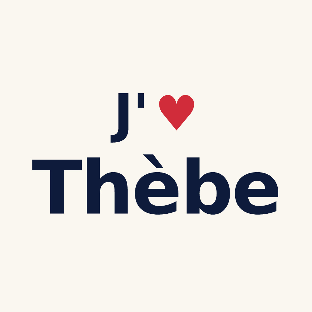 Tasse personnalisée Thèbe — design « J'aime Thèbe » imprimé sur la tasse
