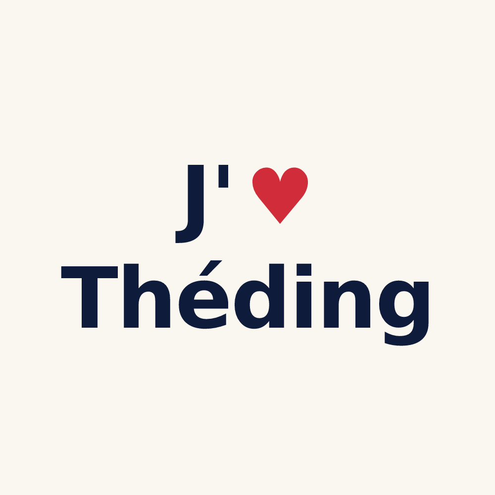 Tasse personnalisée Théding — design J'aime Théding