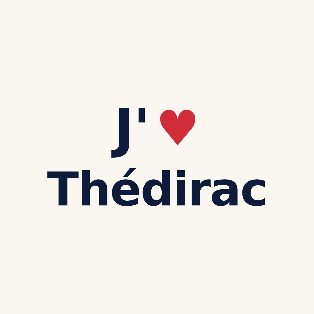 Tasse personnalisée Thédirac — design J'aime Thédirac