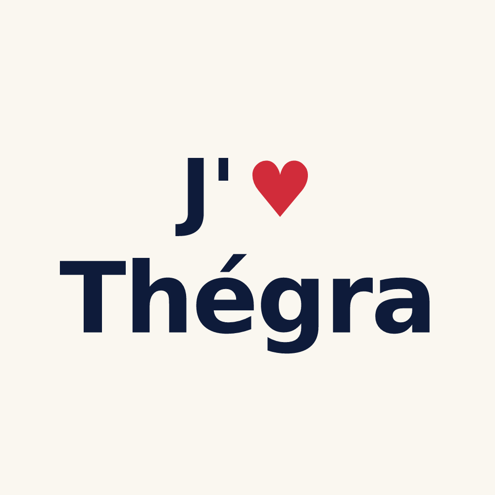 Tasse personnalisée Thégra — design J'aime Thégra