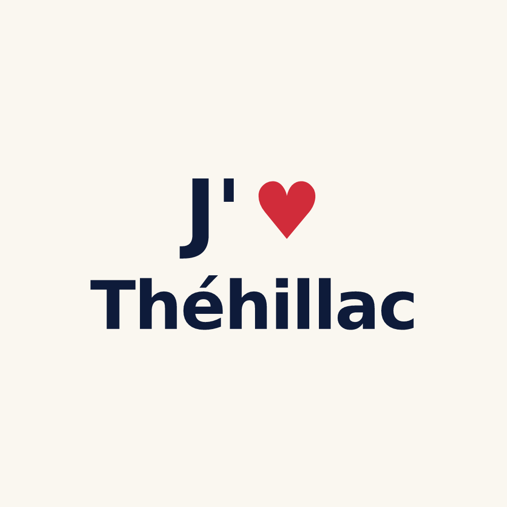 Tasse personnalisée Théhillac — design J'aime Théhillac