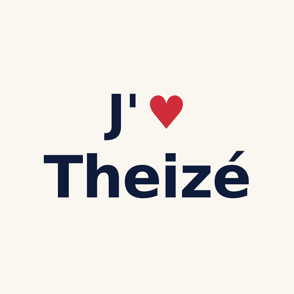 Tasse personnalisée Theizé — design J'aime Theizé