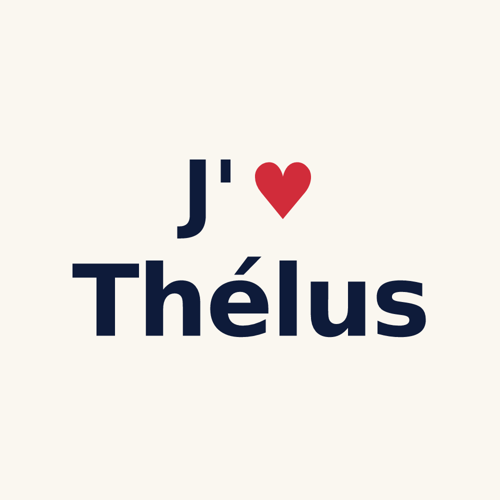 Tasse personnalisée Thélus — design J'aime Thélus