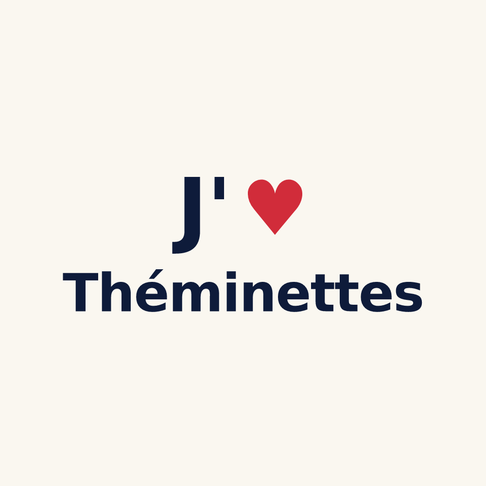 Tasse personnalisée Théminettes — design J'aime Théminettes