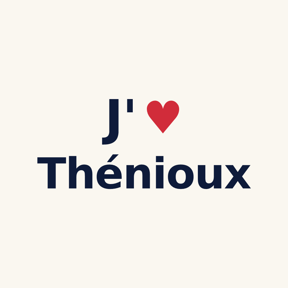Tasse personnalisée Thénioux — design J'aime Thénioux