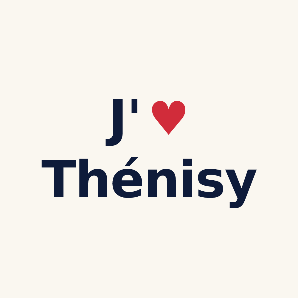 Tasse personnalisée Thénisy — design J'aime Thénisy