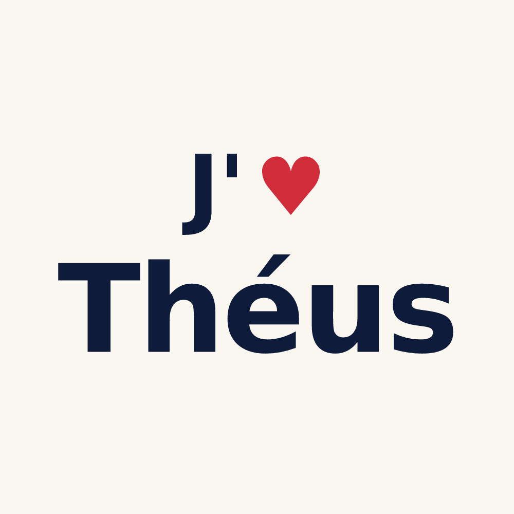 Tasse personnalisée Théus — design J'aime Théus