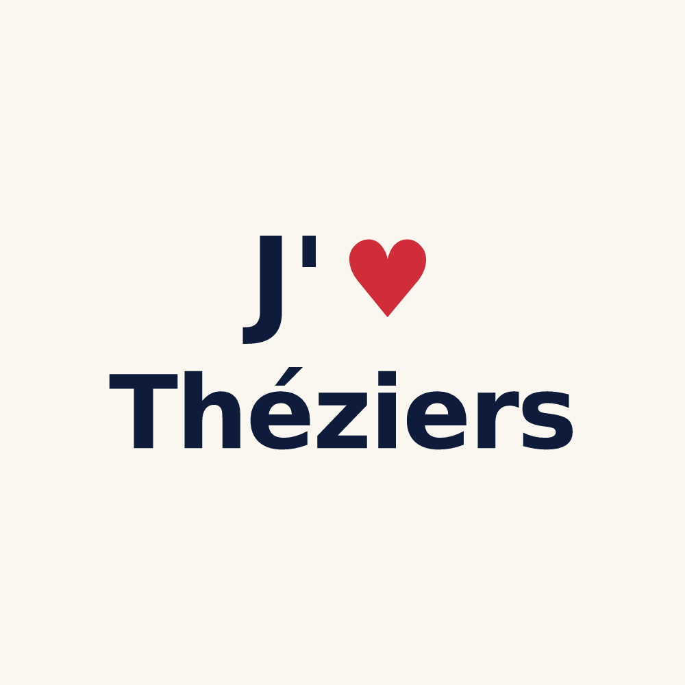 Tasse personnalisée Théziers — design J'aime Théziers