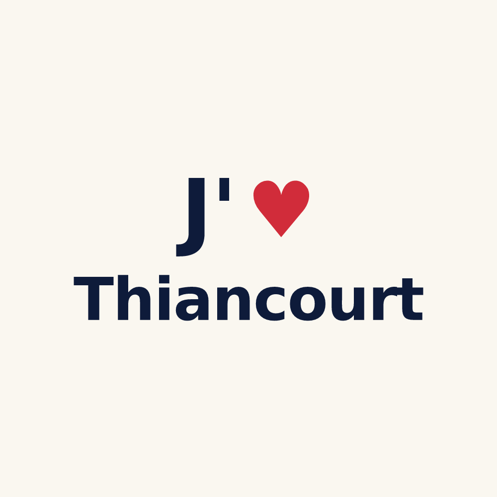 Tasse personnalisée Thiancourt — design « J'aime Thiancourt » imprimé sur la tasse