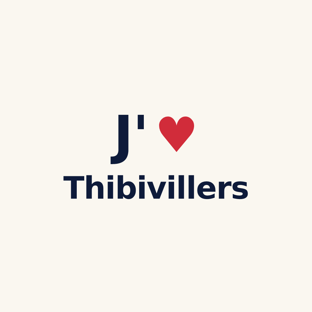 Tasse personnalisée Thibivillers — design J'aime Thibivillers