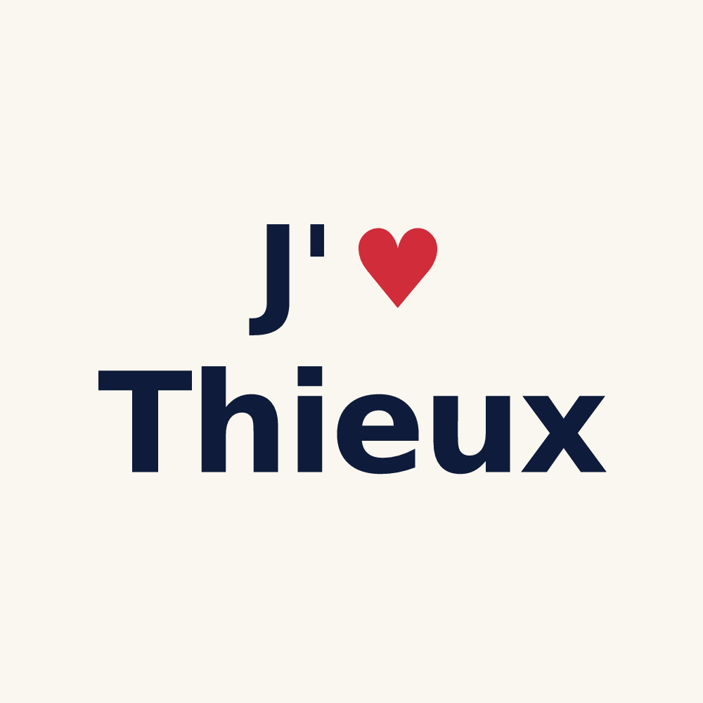 Tasse personnalisée Thieux — design J'aime Thieux