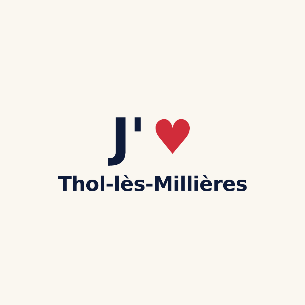 Tasse personnalisée Thol-lès-Millières — design « J'aime Thol-lès-Millières » imprimé sur la tasse