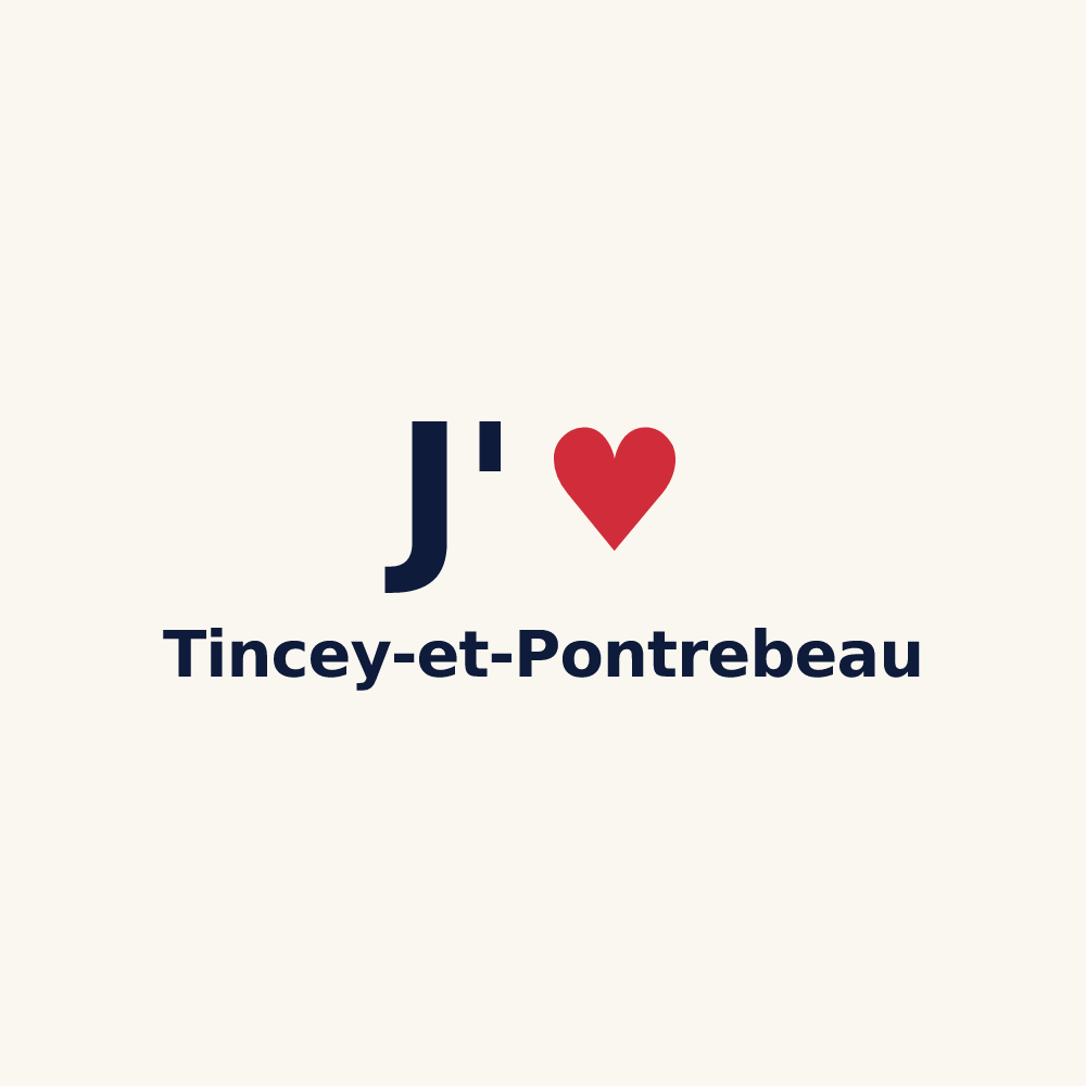Tasse personnalisée Tincey-et-Pontrebeau — design J'aime Tincey-et-Pontrebeau