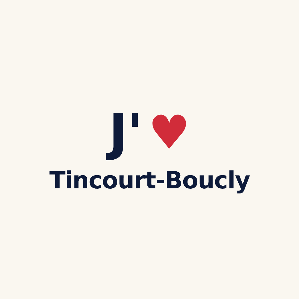 Tasse personnalisée Tincourt-Boucly — design « J'aime Tincourt-Boucly » imprimé sur la tasse