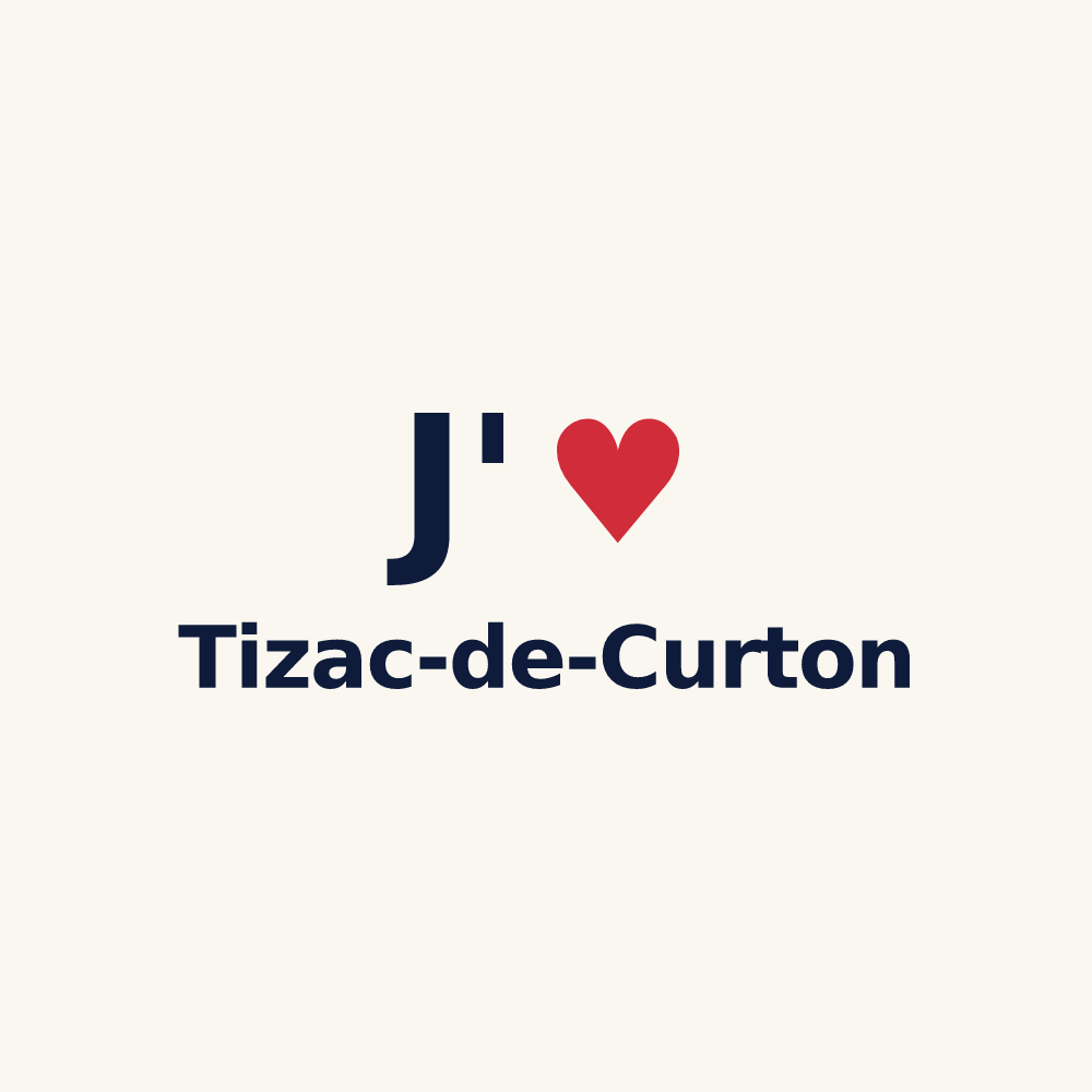 Tasse personnalisée Tizac-de-Curton — design J'aime Tizac-de-Curton