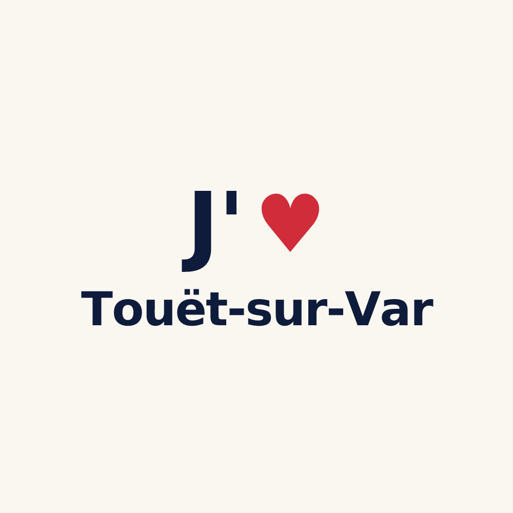 Tasse personnalisée Touët-sur-Var — design « J'aime Touët-sur-Var » imprimé sur la tasse