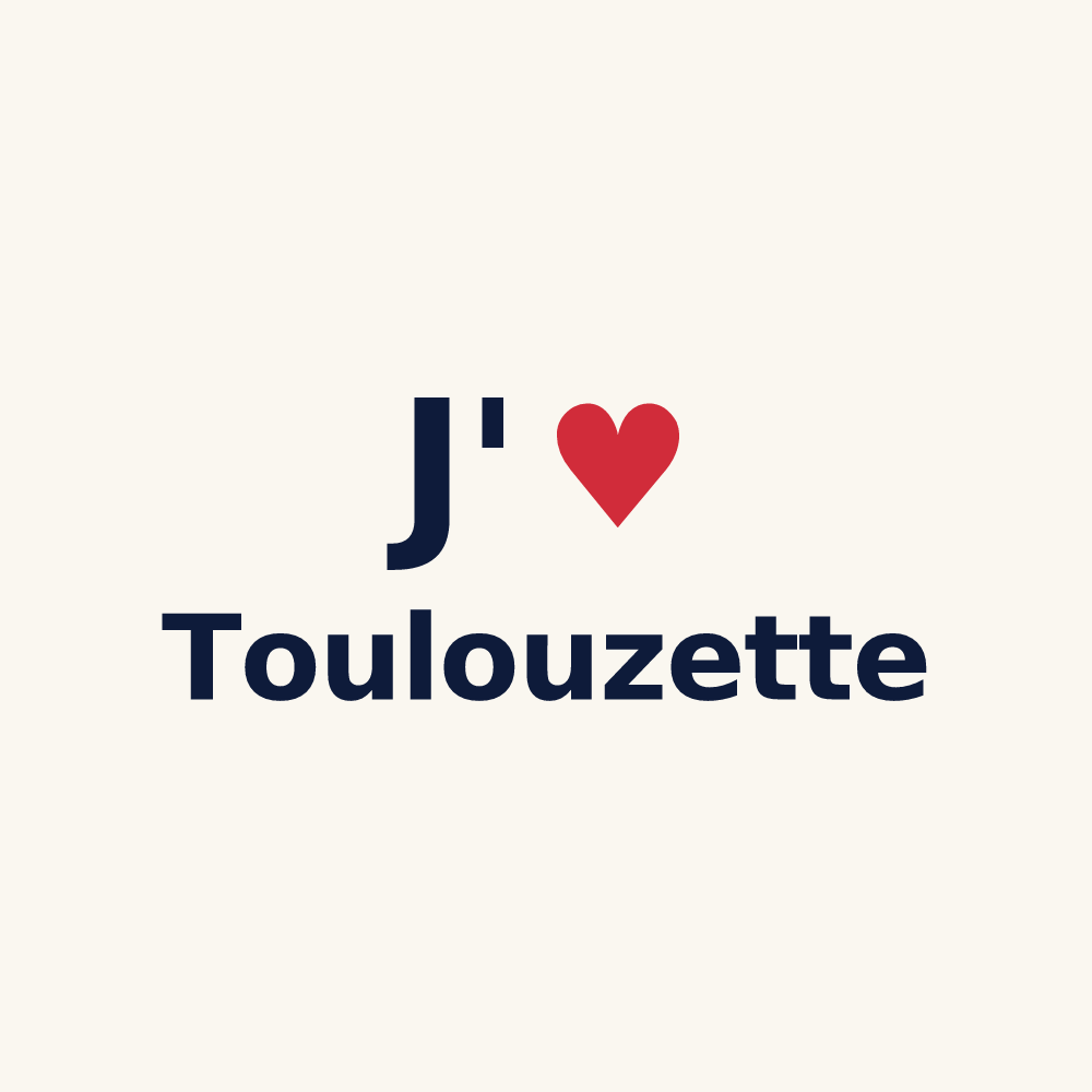Tasse personnalisée Toulouzette — design « J'aime Toulouzette » imprimé sur la tasse