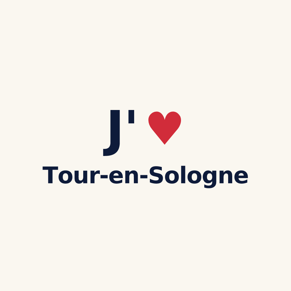 Tasse personnalisée Tour-en-Sologne — design « J'aime Tour-en-Sologne » imprimé sur la tasse