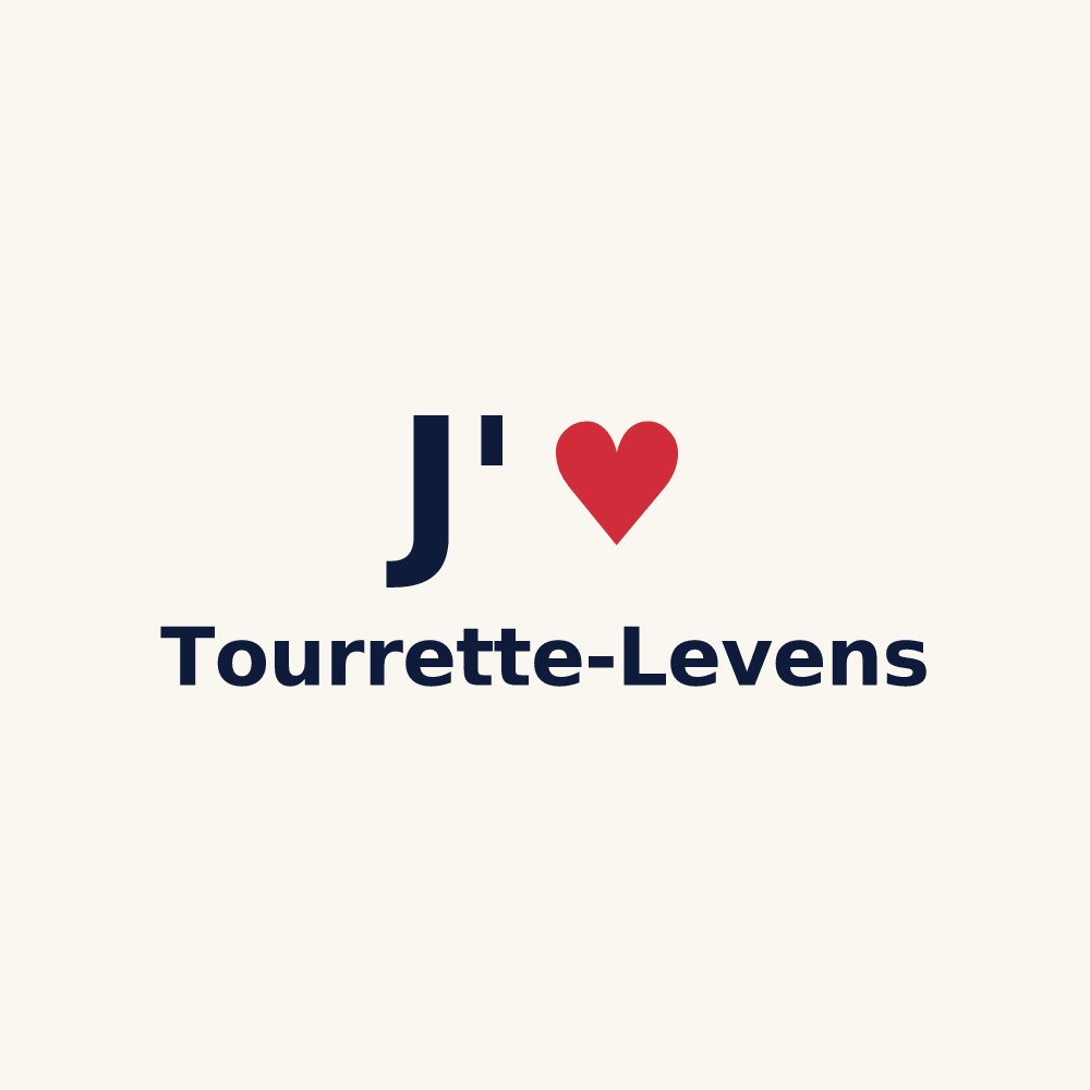 Tasse personnalisée Tourrette-Levens — design « J'aime Tourrette-Levens » imprimé sur la tasse