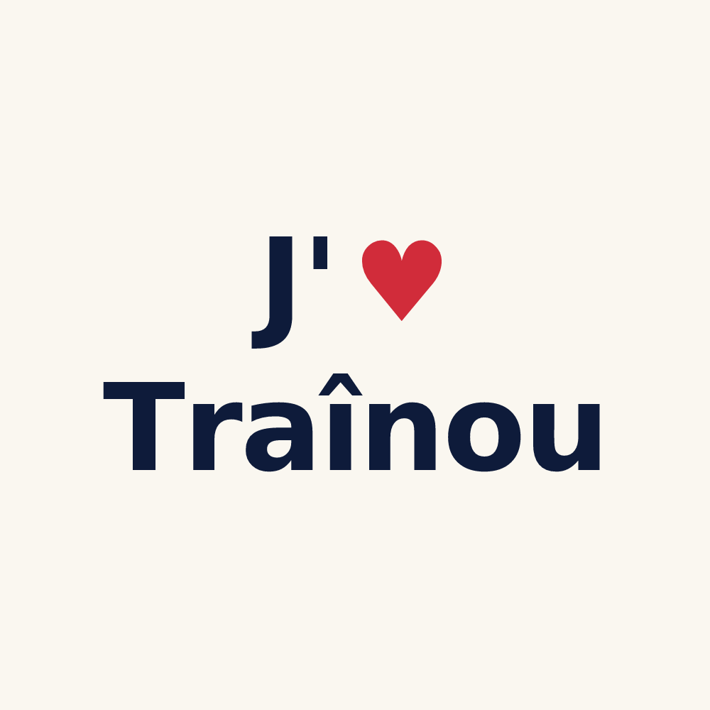 Tasse personnalisée Traînou — design J'aime Traînou