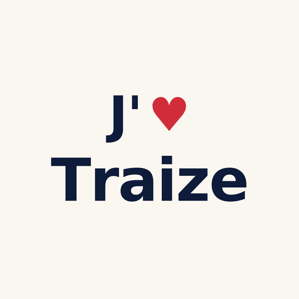 Tasse personnalisée Traize — design J'aime Traize