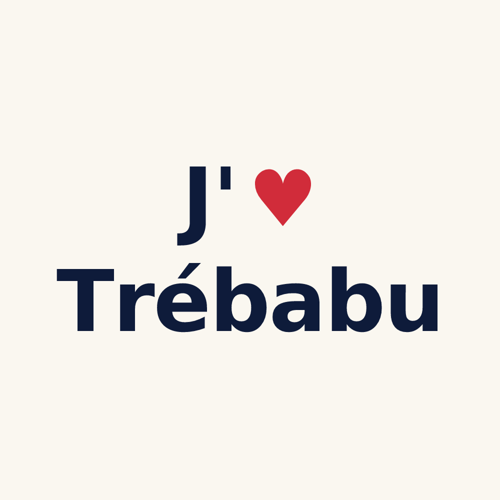Tasse personnalisée Trébabu — design J'aime Trébabu