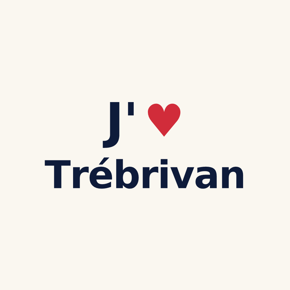 Tasse personnalisée Trébrivan — design « J'aime Trébrivan » imprimé sur la tasse