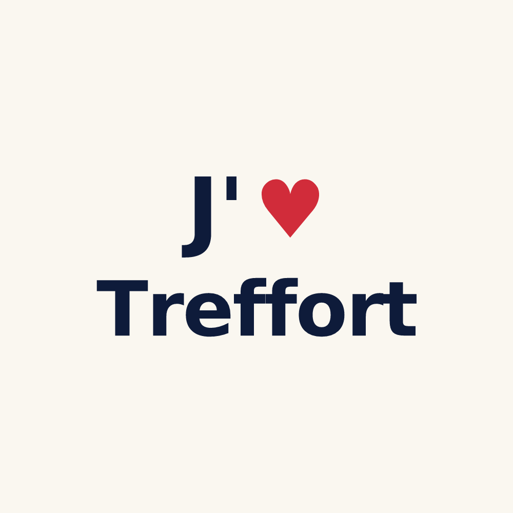 Tasse personnalisée Treffort — design « J'aime Treffort » imprimé sur la tasse