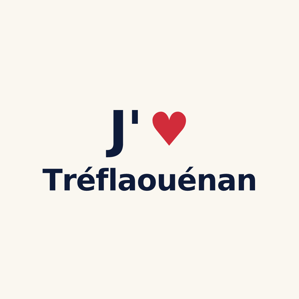Tasse personnalisée Tréflaouénan — design J'aime Tréflaouénan
