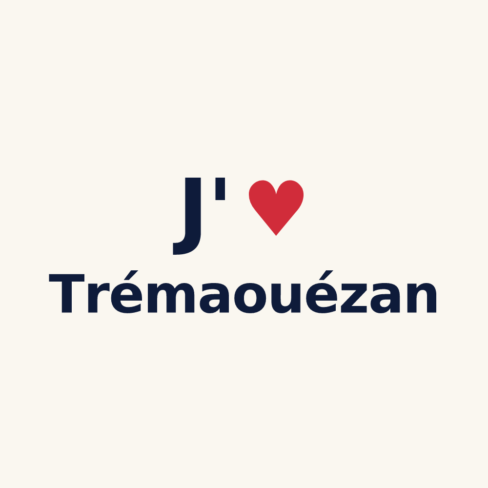 Tasse personnalisée Trémaouézan — design J'aime Trémaouézan