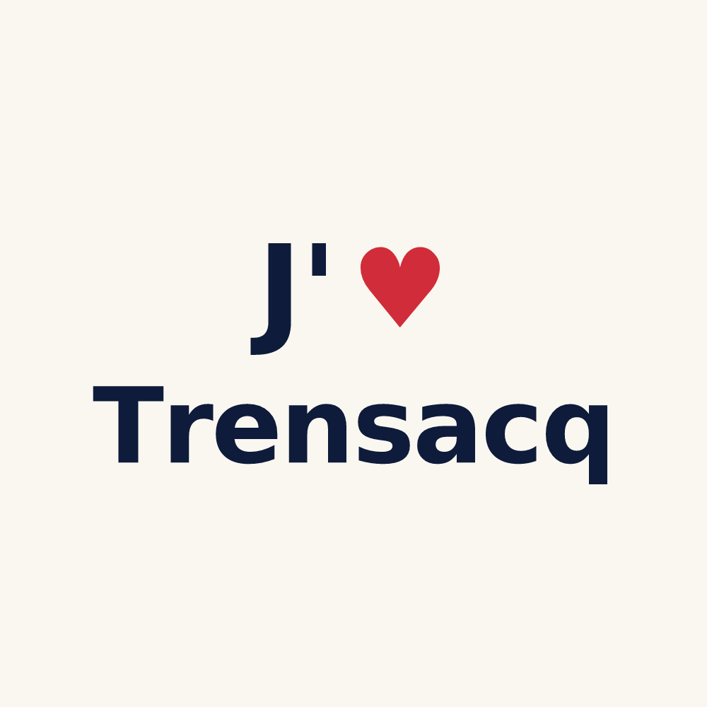 Tasse personnalisée Trensacq — design « J'aime Trensacq » imprimé sur la tasse