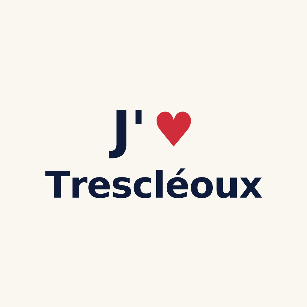 Tasse personnalisée Trescléoux — design J'aime Trescléoux