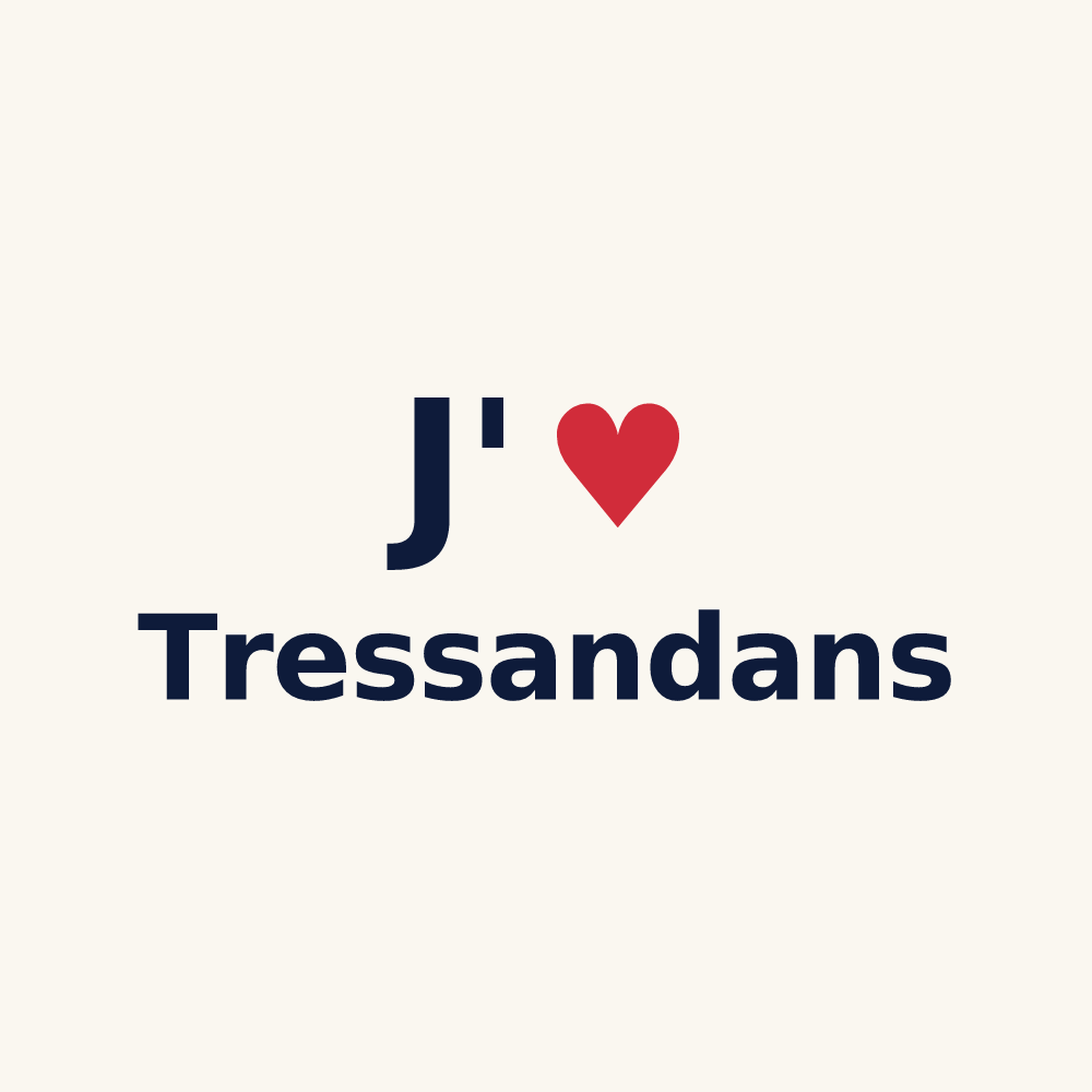 Tasse personnalisée Tressandans — design J'aime Tressandans