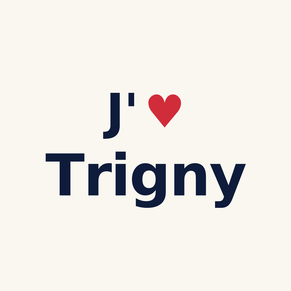 Tasse personnalisée Trigny — design « J'aime Trigny » imprimé sur la tasse