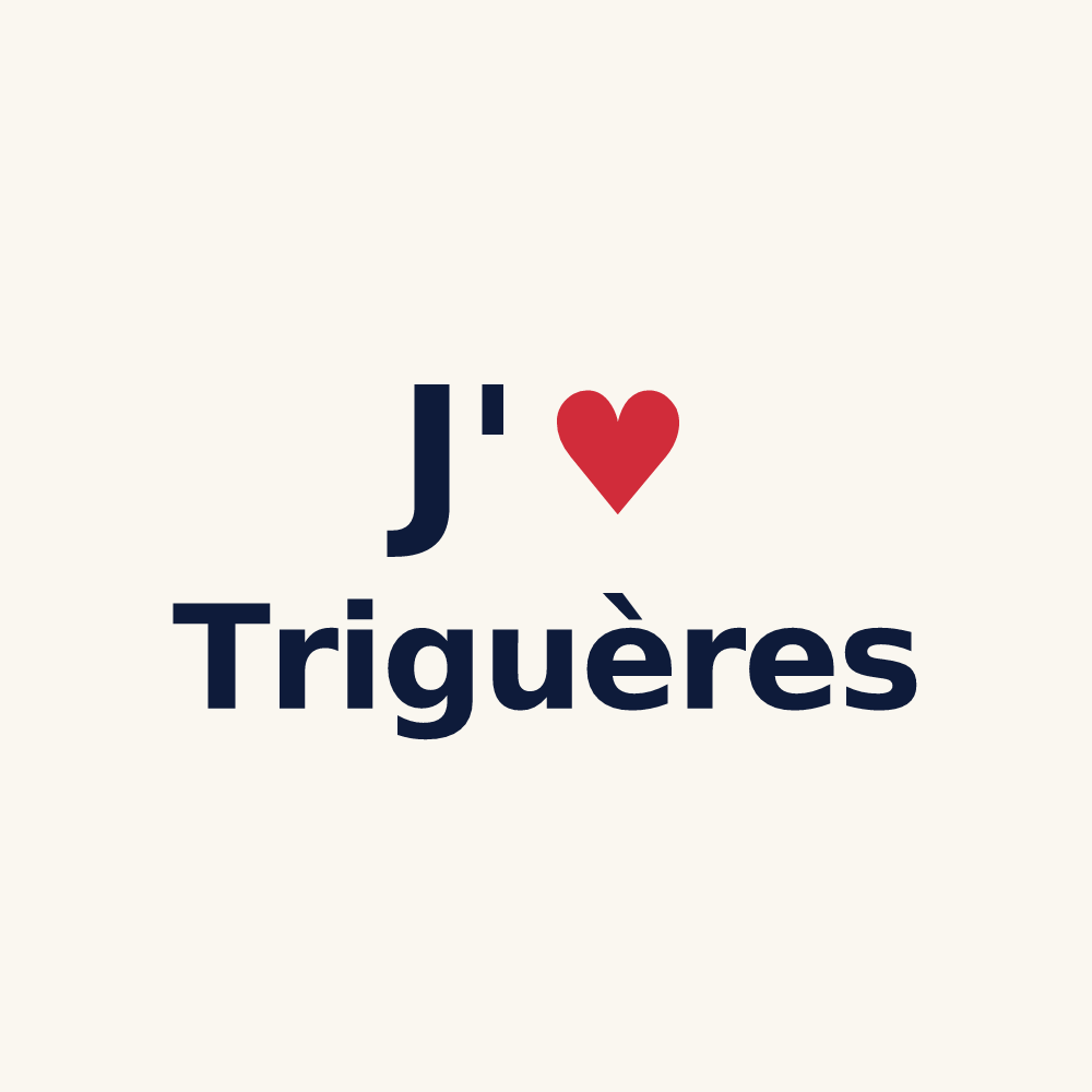 Tasse personnalisée Triguères — design « J'aime Triguères » imprimé sur la tasse
