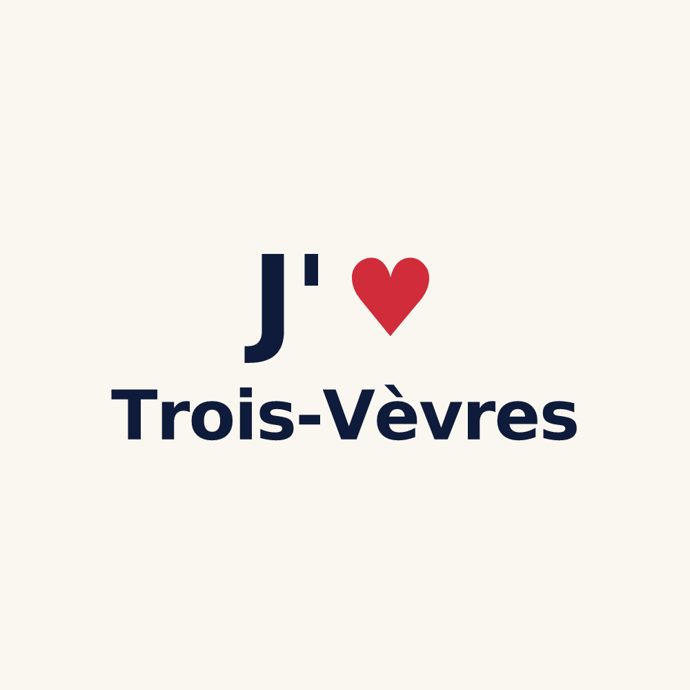 Tasse personnalisée Trois-Vèvres — design J'aime Trois-Vèvres