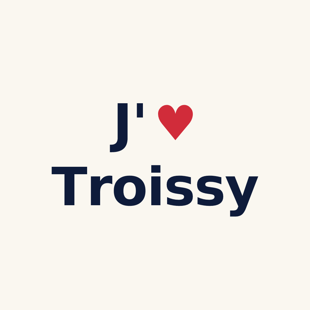 Tasse personnalisée Troissy — design J'aime Troissy