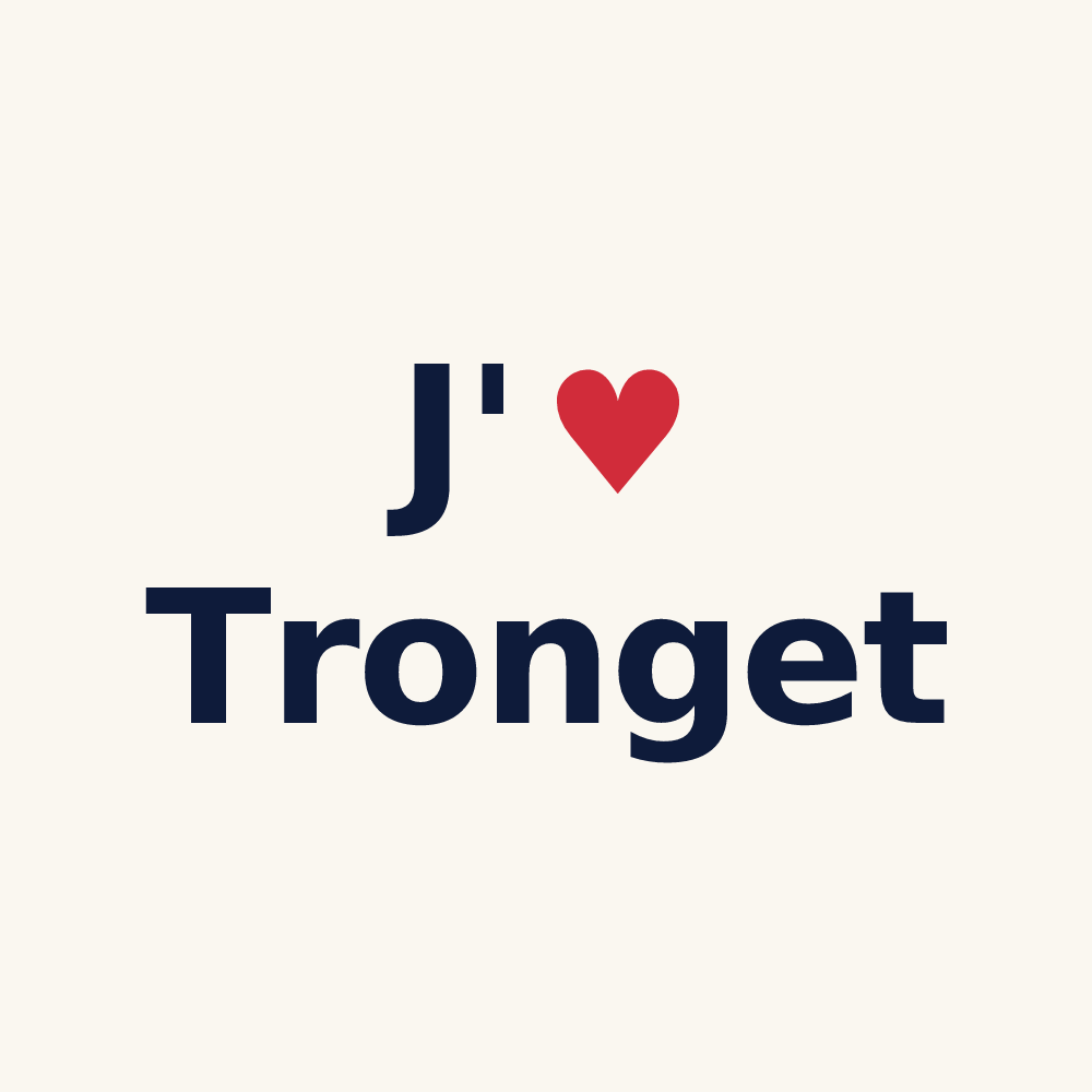 Tasse personnalisée Tronget — design « J'aime Tronget » imprimé sur la tasse