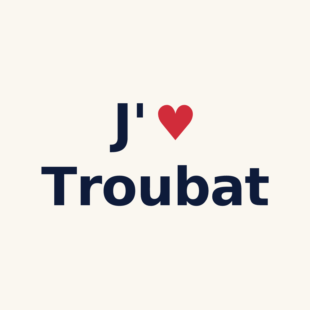 Tasse personnalisée Troubat — design J'aime Troubat
