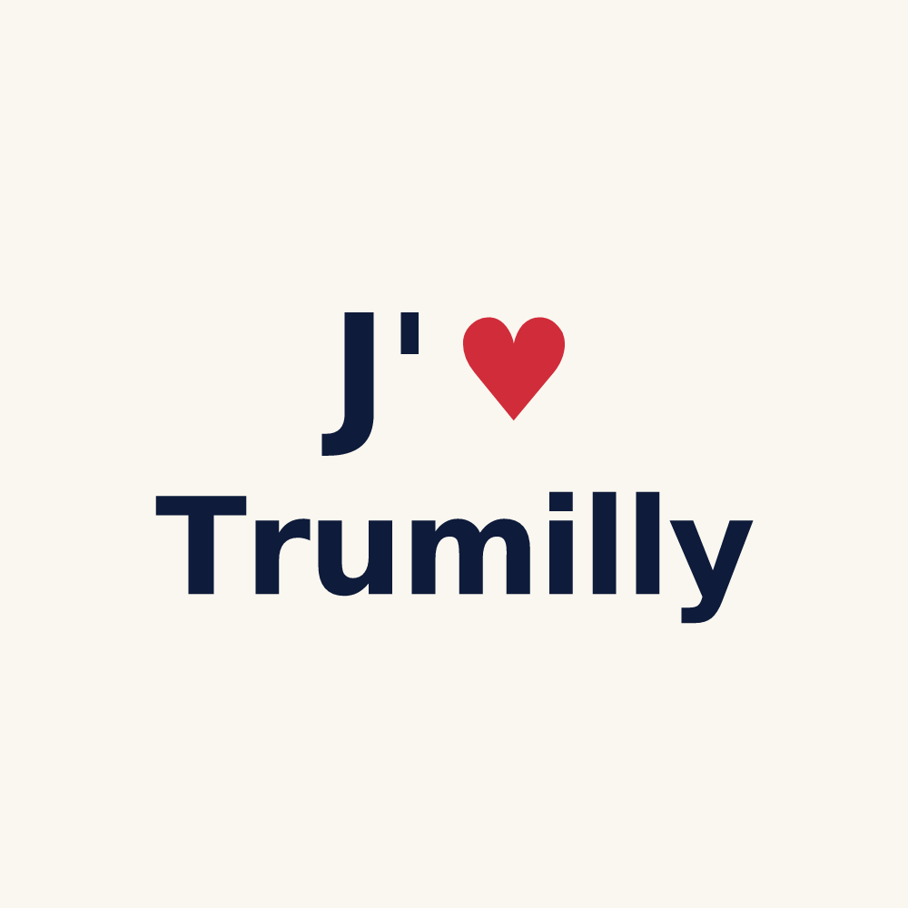 Tasse personnalisée Trumilly — design J'aime Trumilly