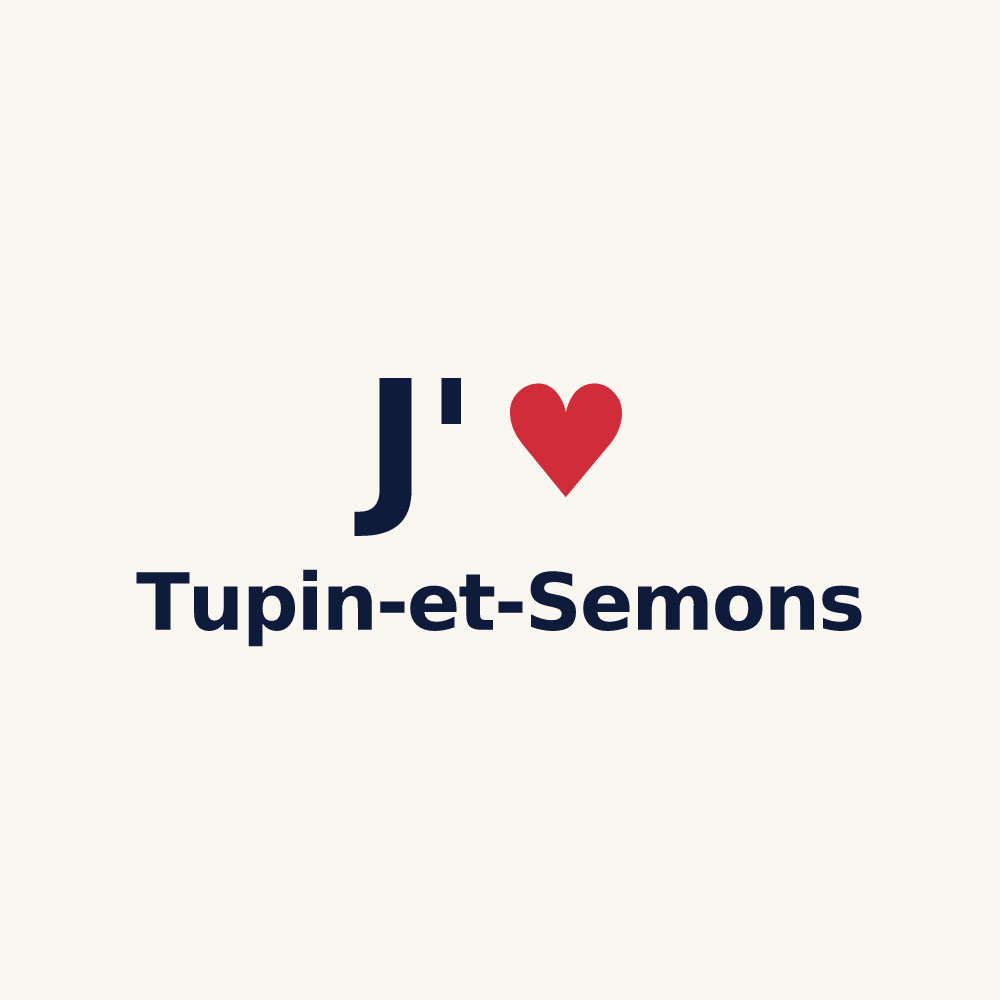 Tasse personnalisée Tupin-et-Semons — design « J'aime Tupin-et-Semons » imprimé sur la tasse