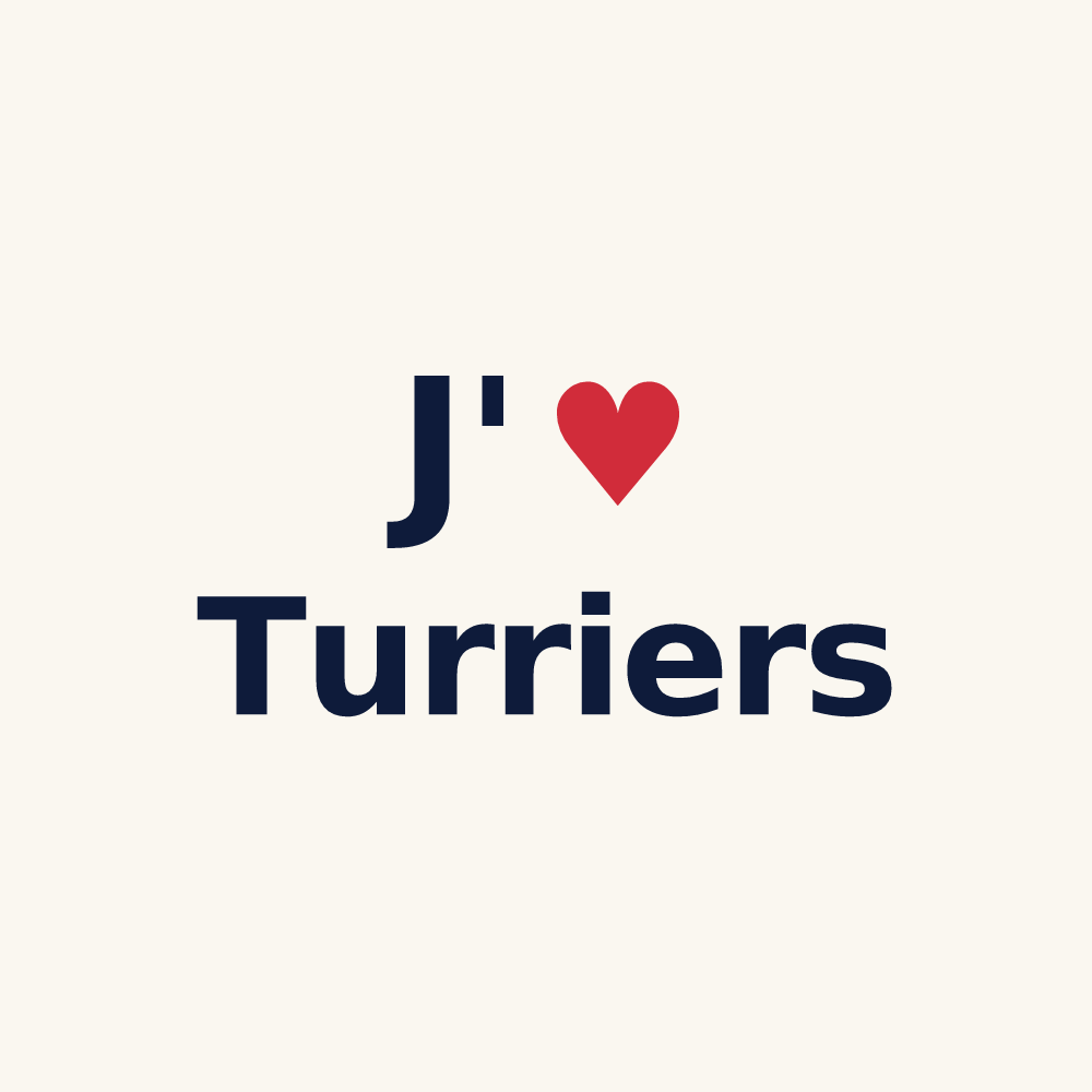 Tasse personnalisée Turriers — design « J'aime Turriers » imprimé sur la tasse