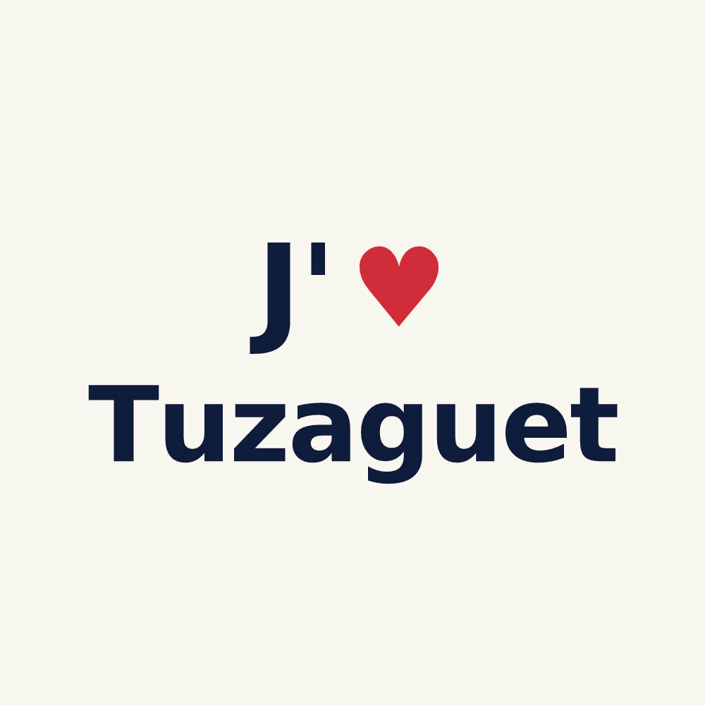 Tasse personnalisée Tuzaguet — design J'aime Tuzaguet