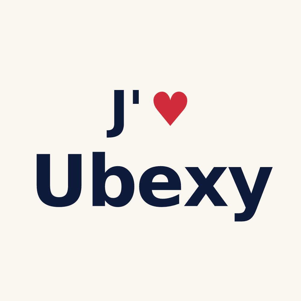 Tasse personnalisée Ubexy — design J'aime Ubexy